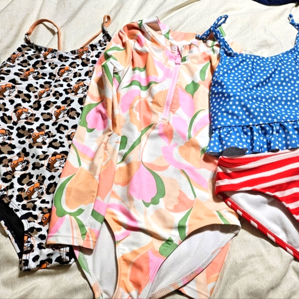 Colorful Kids' Swimsuit Set, Carters, Cat & Jack, And Bucees, Size 8 And YM